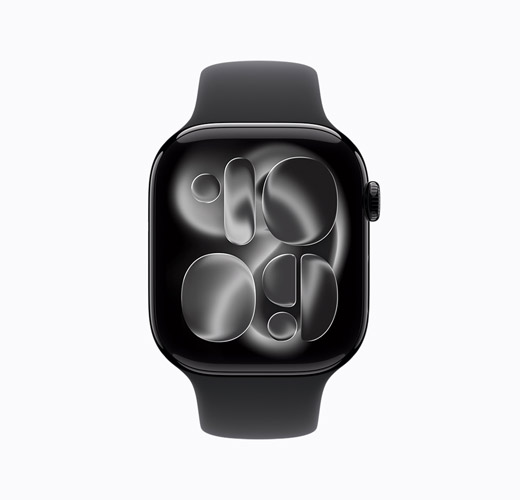 Apple Watch Series 10, aluminio negro azabache, vista lateral