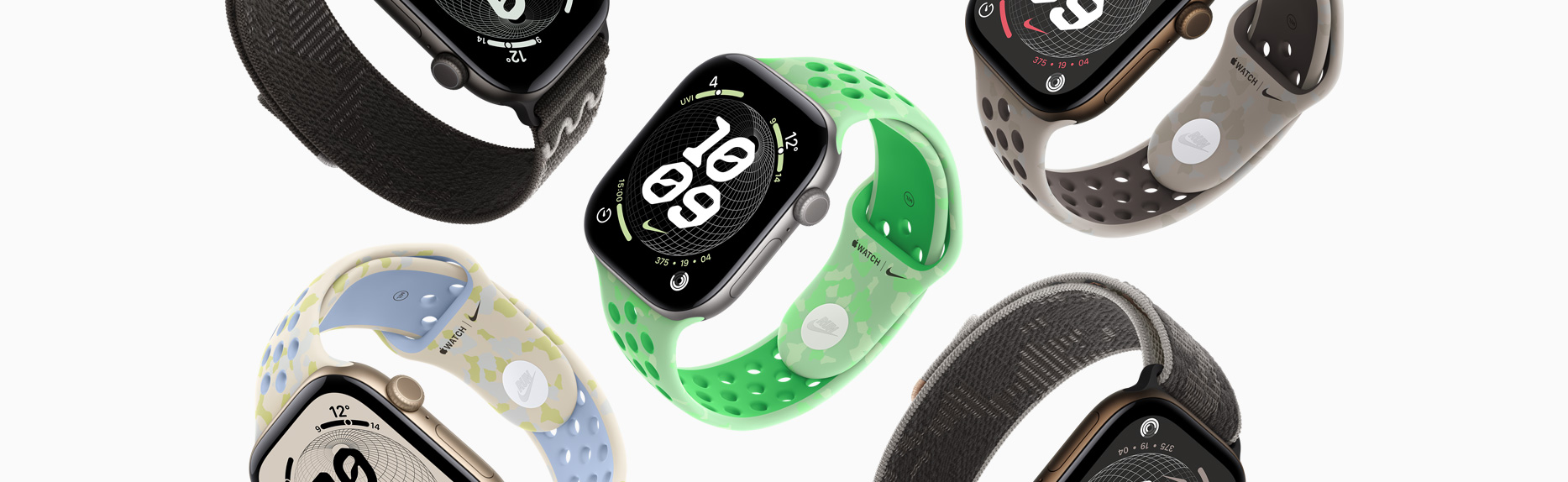 Několikery Apple Watch, různé řemínky Nike a ciferníky Nike