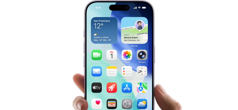 La interfaz sencilla y fácil de usar de un iPhone.