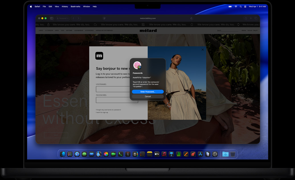 Saat melakukan penelusuran di Safari, pengguna diminta menggunakan Touch ID untuk masuk ke situs web