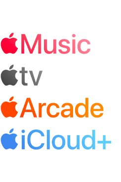 Apple Music、Apple TV、Apple Arcade、iCloud+を含むAppleのサブスクリプションサービスのロゴ