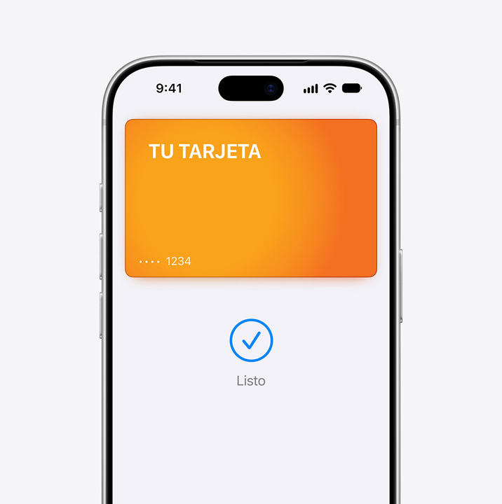 Vista parcial de la pantalla de un iPhone que muestra un pago con una tarjeta Mastercard en Apple Pay