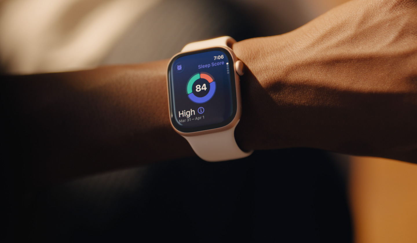 A person reads their sleep score on Apple Watch Series 11