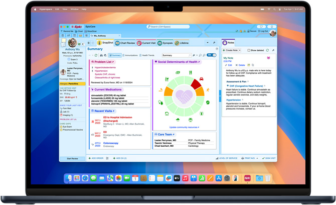 A MacBook&nbsp;Pro displaying Epic MyChart Electronic Health Records.