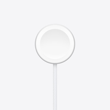 Un cavo magnetico per la ricarica rapida di Apple Watch, forma circolare, con il rivestimento intrecciato