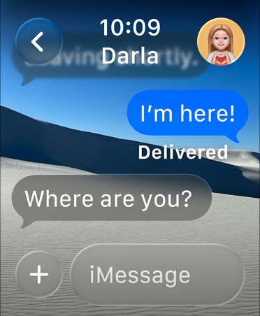Messages app on Apple Watch