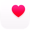 Health App Symbol, ein pinkes Herz in einem weissen Feld