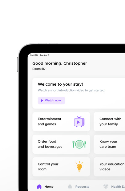 Software viser Epic MyChart Bedside-appen.