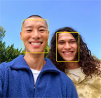 Center Stage for photos feature in use, highlighting the faces of people