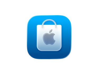 Apple Store-appen, ikon med kasse, blå