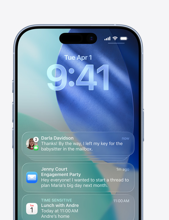 iPhone Screen showing pop-up messages
