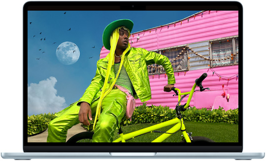 MacBook Air 13 ιντσών που παρουσιάζει την οθόνη Liquid Retina