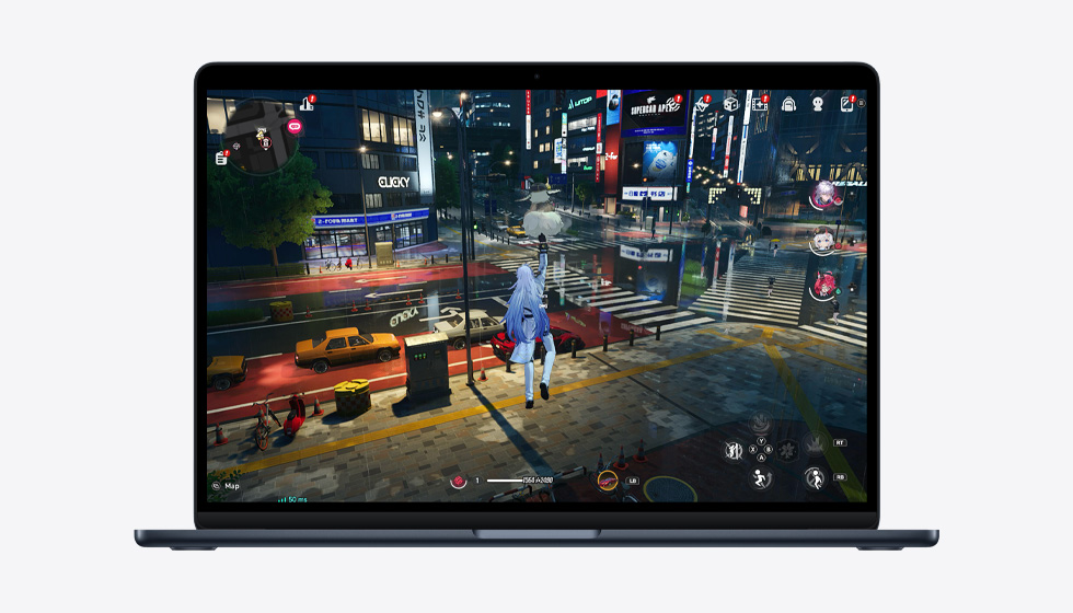 MacBook Air screen showing gaming to demonstrate M5 chip capabilities