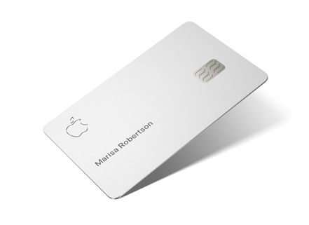 Front of Apple Card, titanium finish