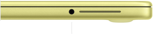 MacBook Neo de 13 pulgadas con chip A18 Pro, cerrada, lado derecho, con entrada de 3.5mm para audífonos